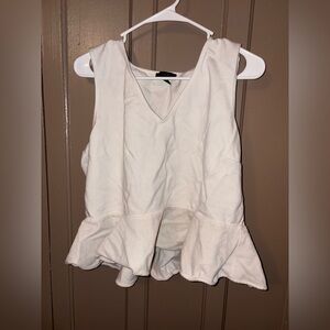 J. Crew White Peplum Tank Top